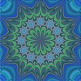 thumbnail image 1 of Ahgly Company Tapis de Zone Lavable en Machine Carré Bleu Transitionnel, 5 Pieds Carré, 1 of 7