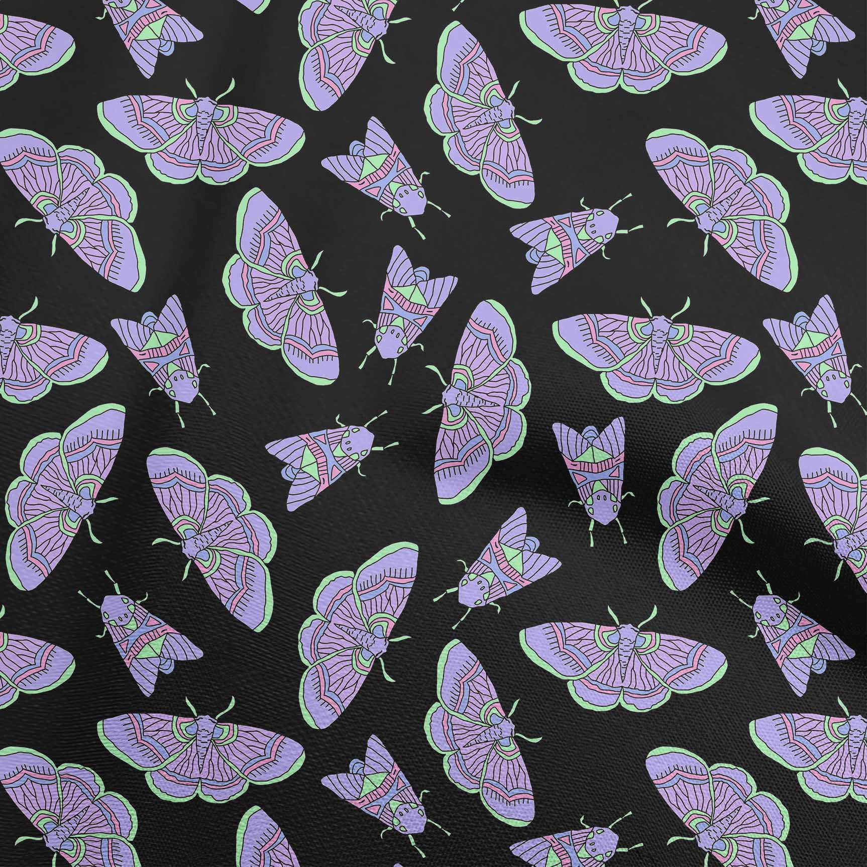 oneOone Rayon Black Fabric Craft Projects Decor Fabric Printed By The Yard 56 Inch Wide-W6