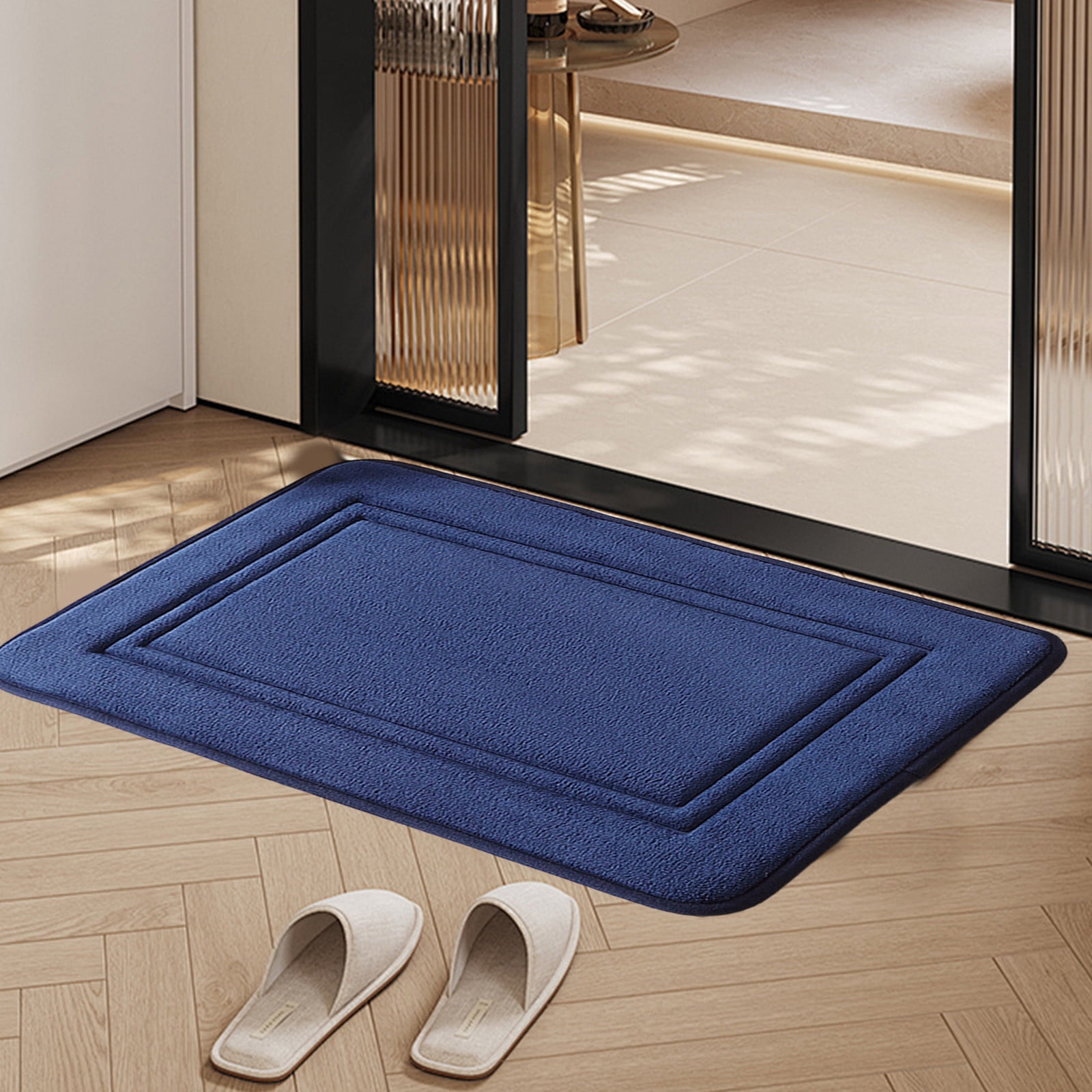 LSLJS Bath Rug Door Mat Light Luxury Bathroom Memory Foam Absorbent Floor Mat Bathroom Toilet Doorway Quick Dry Foot Mat Entry Door Mat Non-slip Mat