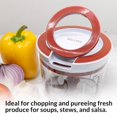 thumbnail image 2 of Valore Manual Food Processor Vegetable Chopper Medium 870 mL (3.6 Cups) - Easy to Clean Garlic Onion Cutter, Portable All Purpose Quick Chop Kitchen Essential with Whisk Attachment, 2 of 6