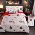 thumbnail image 1 of Christmas Tree Deer Santa Claus Printed Bedding Sets Quilt Cover Set No Comforter (White, King), 1 of 7