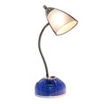 thumbnail image 2 of Simple Designs LD1015-CBL-LB 19.5" Flossy Organizer Desk Lamp with Charging Outlet Lazy Susan Base and LED Bulb, Blue, 2 of 6
