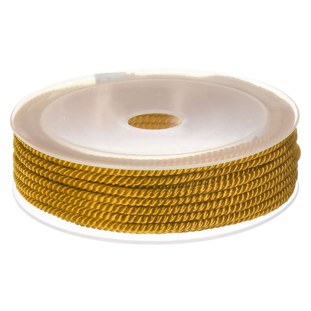 Unique Bargains Twisted Nylon Twine Thread Beading Cord 3mm 7M/23 Feet Extra Strong Braided Nylon String, Olive Green