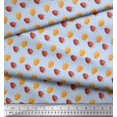 thumbnail image 2 of Soimoi Tissu Georgette Poly Bleu Imprimé de Triangles et de Fraises au Mètre, 42 Pouces de Large, 2 of 6