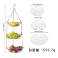thumbnail image 4 of Hanging Fruit Baskets for Kitchen Storage Tools Three-Layer Fruit Hanging Basket Hollow Fruit Three-Layer Hanging Basket Household Folding Storage Iron Hanging Basket, 4 of 4