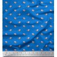 thumbnail image 1 of Soimoi Tissu en Voile de Coton Feuilles & Roses Imprimé Floral Tissu de Couture Yard 56 Pouces de Large, 1 of 3