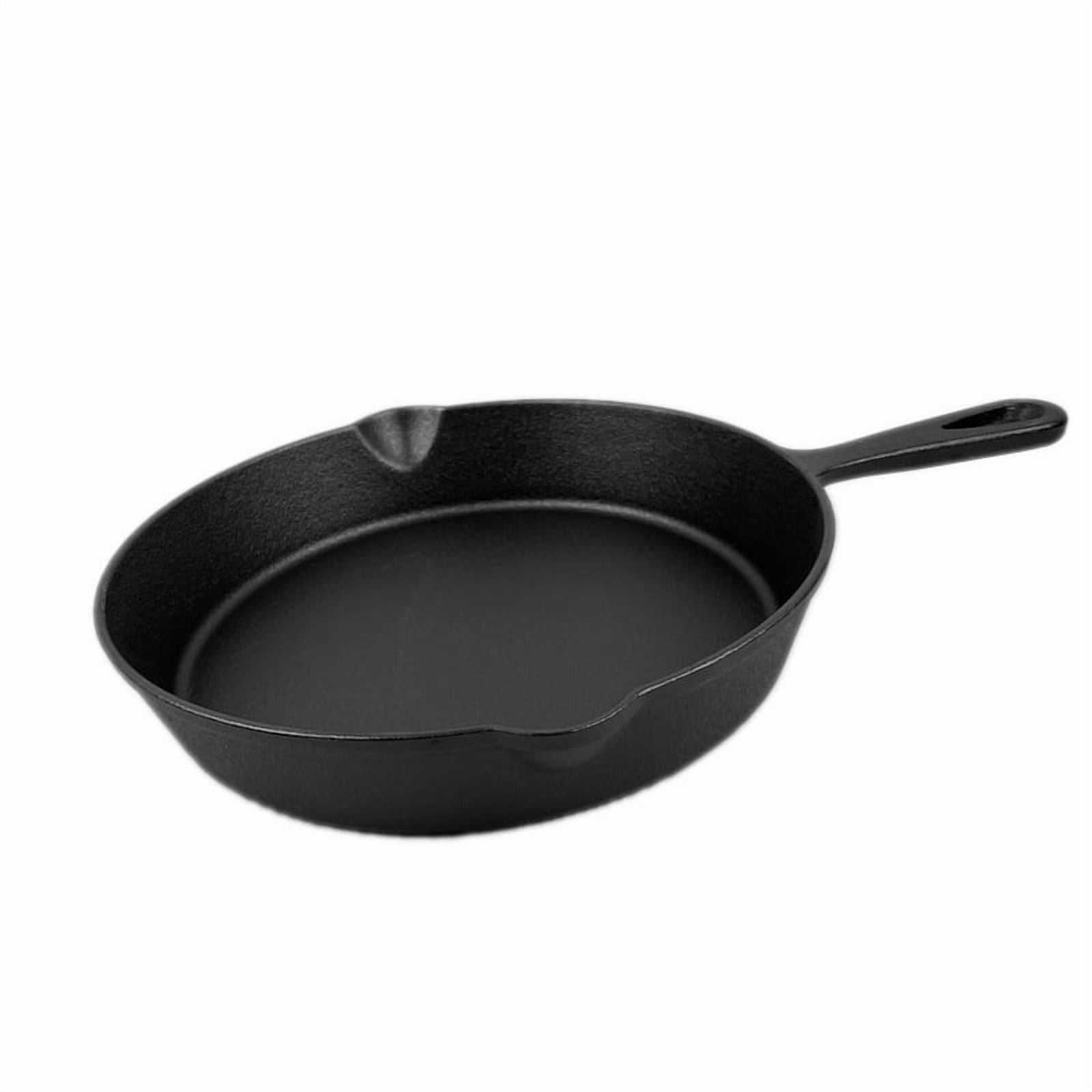 Cast Iron Mini Skillet, 3.94-Inch Pre-Seasoned Small Frying Pan, Flat Bottom Non-Stick Iron Egg Pancake Cooker with Iron Handle
