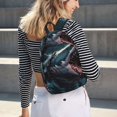thumbnail image 5 of Easygdp Wave Chain Shark for Durable Canvas Laptop Backpack - Adjustable Shoulder Strap, Large Capacity, Fits 15-17in Laptops, for School, Work, Travel-Small, 5 of 5