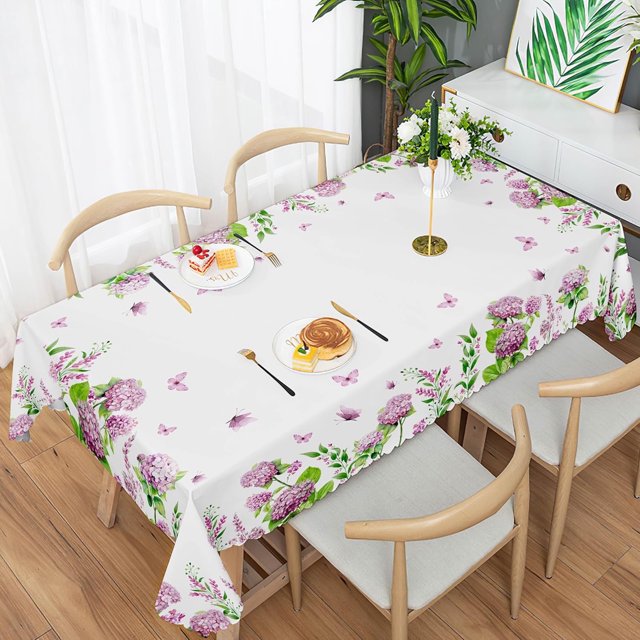 Eikione Floral Tablecloth Rectangle Summer Flower Tableclothes 60x84inch Tablecloth for Dinner