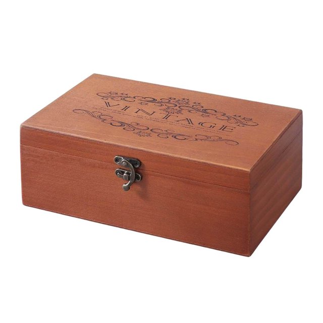 Vintage Style Wooden Storage Box Trinket Organizer Box Desktop Portable Wood Jewelry Box Trinket Organizer S