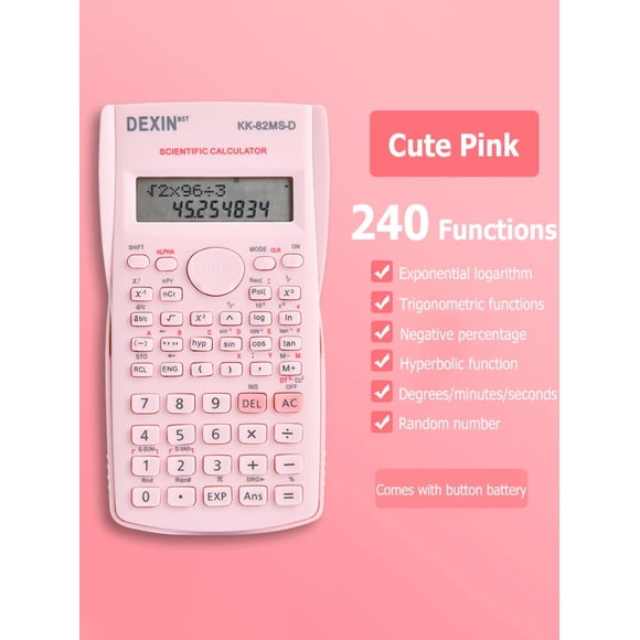 Calculatrice Scientifique Multifonctionnelle Étudiant Simple Portable Fonction Grand Écran Calculatrice Papeterie École Fournitures de Bureau Rose