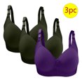 thumbnail image 1 of Bras for Women, 3PC Womans Large Size Solid Color Without Steel Ring Gathering Comfortable Bras Daily Bra, 1 of 3