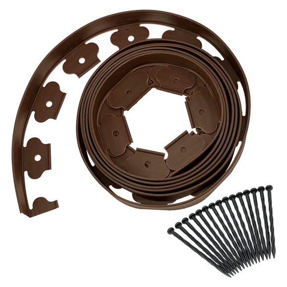 16.4Ft Line Border Flexible Plastic Lawn Edging With 15Pcs Ground Anchors