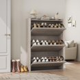thumbnail image 1 of AKDSteel Shoe Cabinet with 3 Flip Drawers, Wooden Shoe Organizer with Adjustable Shelf, Grey, 1 of 7