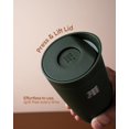 thumbnail image 3 of Cubitt Coffee Mug 12oz – Smart Lid, Ceramic Interior, Leak-Proof, Stainless Steel, Deep Green, 3 of 5