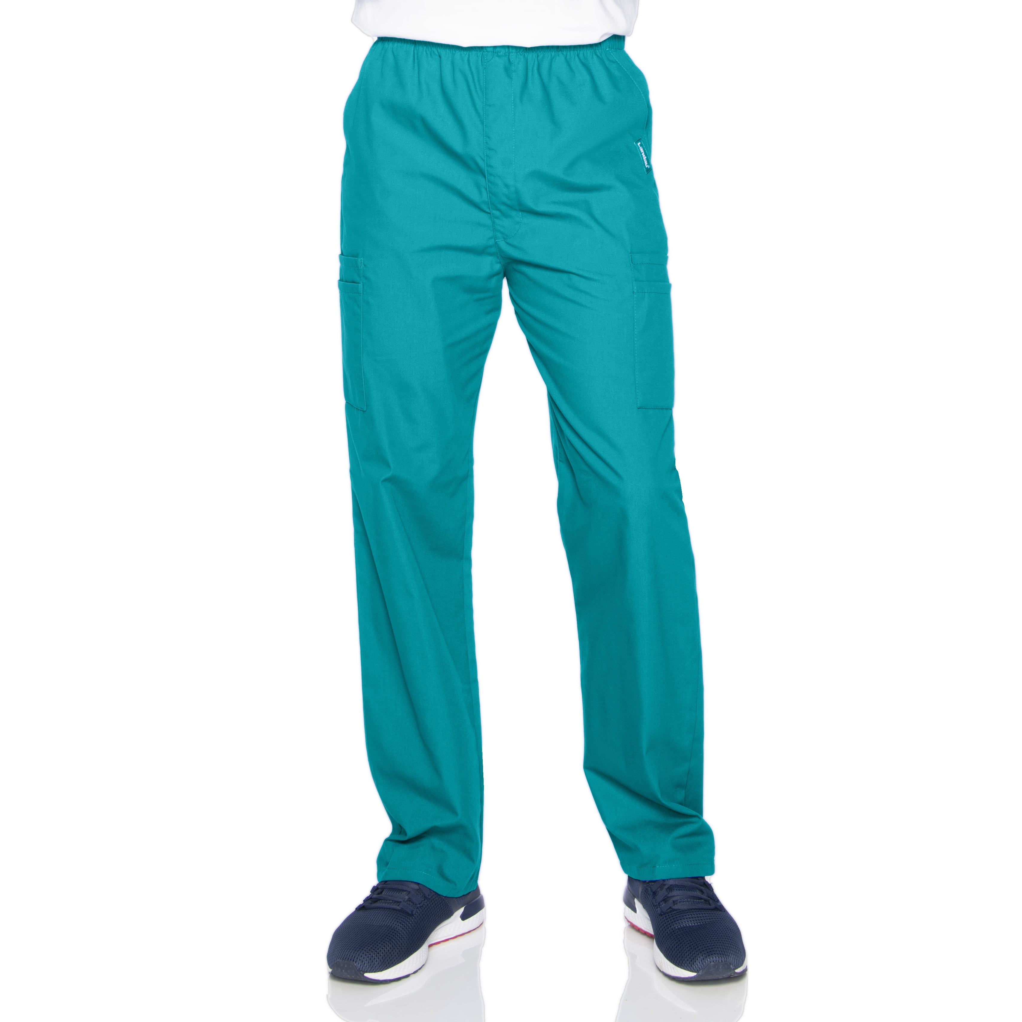 Landau Essentials 7 Pocket Scrub Pants for Men's: Classic Relaxed Fit, Elastic, Zipper Front, Pull-on Medical 8555