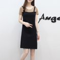 thumbnail image 3 of O-cou Manches Courtes Robes Patchwork Faux 2 Couleurs Deux Pièces Femme Fille Robes Doux Confortable Femme Robe en Vrac, 3 of 4