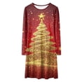 thumbnail image 4 of Splozh Petite Fille Enfant Hiver Robe de Fille de Noël Imprimée Bal Fête Fête de Noël Robes de Fille Rouge, 9-10 Ans, 4 of 5
