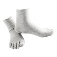 thumbnail image 4 of serony 1Pair Comfy Five Toe Socks Cotton High Crew Sock Athletic Solid Socks Grey, 4 of 7