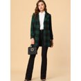 thumbnail image 3 of INSPIRE CHIC Women's Notched Lapel Double Breasted Plaids Overcoat, 3 of 7