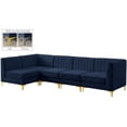 thumbnail image 3 of Meridian Furniture Alina Navy Velvet Modular Sectional, 3 of 18
