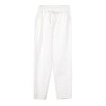 thumbnail image 1 of MAWCLOS Ladies Loungewear Mid Waisted Trousers Elastic Waist Bottom Soft Vacation Solid Color Pants White M, 1 of 2