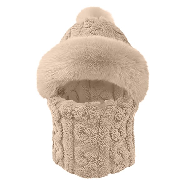 4-In-1 Windproof Cold Proof Warm Headpiece - Hat and Scarf in One with Plush Lined Interior for Skiing, Snowboarding, Hiking, Cycling, Adjustable Unisex Design for Outdoor Winter Activities 1Pc Hat