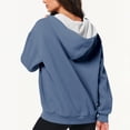 thumbnail image 4 of Timegard Vestes à Capuche Zippées pour Femmes Manches Longues Chandails en Molleton Décontractés Mode Automne avec Poches, 4 of 7