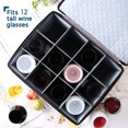 thumbnail image 2 of StorageBud Ensemble de Rangement pour Verres à Vin avec Séparateurs, Coque Rigide et Empilable, Contient 12 Verres à Vin, Contenants de Rangement pour Vaisselle Rembourrés en Toute Sécurité avec Poignées et Fermetures Éclair pour le Transport, 2 of 7
