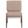 thumbnail image 3 of HERCULES Series 21''W Church Chair in Plum Fabric with Cup Book Rack - Gold Vein Frame, 3 of 9