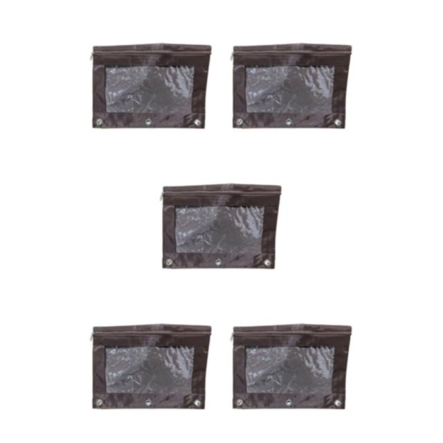 Decodeary Durable Pouch For Organizing Documents In Office Portable Zippered Pouch Brown 5Set