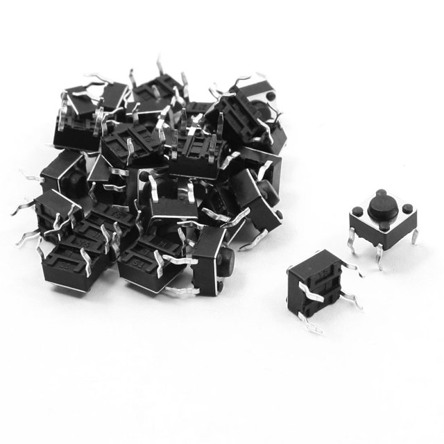 Unique Bargains 25 Pcs Bouton-Poussoir Rond 6x6x8mm 4 Broches SMD SMT Interrupteur Tactile Instantané