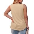 thumbnail image 4 of ShomPort Débardeurs à Encolure Carrée Plissée pour Femmes Grande Taille Été Sans Manches Décontractés Amples Fluides, 4 of 7
