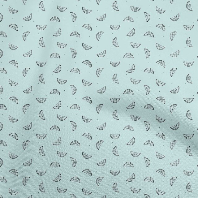 oneOone Cotton Poplin Twill Light Blue Fabric Watermelon Sewing Material Print Fabric By The Yard 56 Inch Wide