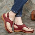 thumbnail image 5 of Ketyyh-chn99 Sandales d'Été Chaussures pour Femmes Sandales à Enfiler pour Femmes Mousse à Mémoire Wedge Pantoufles Tongs pour Femmes Sandales pour Femmes (Rouge, 9.5-10), 5 of 5