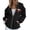 Black, variant on Women's Canada Print Hooded Sweatshirt, Fashion Casual Oversized Pullover with Drawstring Hood and Front Zipper, Lightweight Breathable Streetwear Jacket for Fall Winter Seasons Beige M