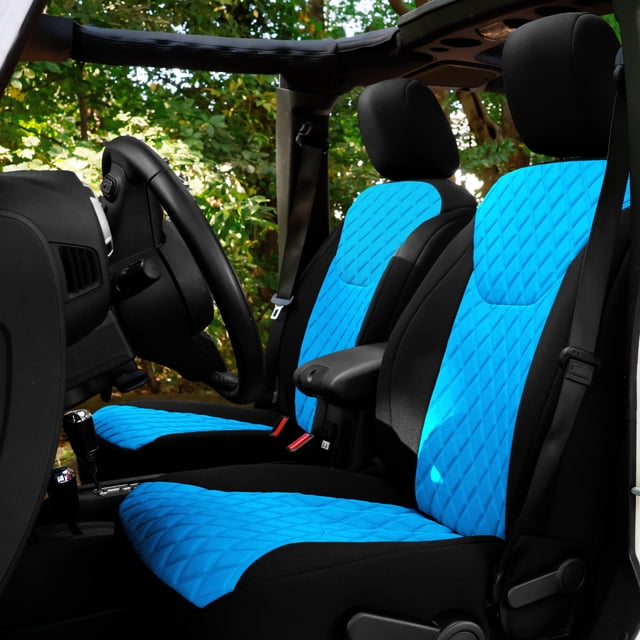 FH Group Neoprene Waterproof Custom Fit Seat Covers for 2007-2018 Jeep Wrangler JK 4DR Front Set