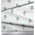thumbnail image 2 of Soimoi Modal Satin Fabric Leaves & Floral Block Print Sewing Fabric Yard 42 Inch Wide, 2 of 3