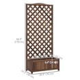 thumbnail image 3 of Outsunny Raised Garden Bed Planter with Trellis for Vines, Dark Brown, 3 of 10
