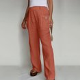thumbnail image 4 of Birdeem Pantalon Grand Taille Haute Ample Uni pour Femmes, 4 of 5