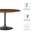 thumbnail image 3 of Modway Lippa Table à Manger Ronde de 48 Pouces avec Piédestal en Bois Massif et Métal, Noyer Noir, 3 of 7