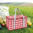 thumbnail image 1 of UsRHHA Foldable Cloth Picnic Basket Large Capacity, Hand Carry Storage Basket for Outdoor Garden Vegetable, Tableware Storage Basket Spring Trip, 1 of 6