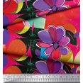 thumbnail image 2 of Soimoi Tissu Crêpe polyester Fleurs Colorées Imprimé par Yard 42 Pouces de Large, 2 of 3