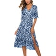 thumbnail image 1 of Robe d'Été pour Femmes 2024 Mode Grande Taille Robe Décontractée à Imprimé Col en V Manches Courtes Robe Ample Rabais de 50 % Liquidation!, 1 of 5