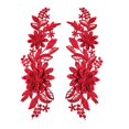 thumbnail image 4 of 2Pcs Lace Applique Flower Embroidery Applique for Wedding Prom Dress Clothes Red, 4 of 8