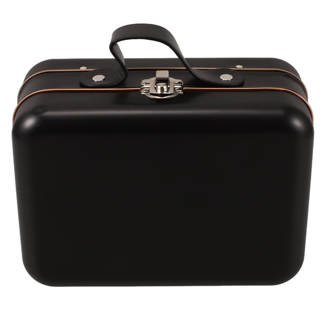 Miangastore Mini Suitcase Iron Vintage Mini Suitcase Boxes Candy Box Tin Plate Box Coin Storage Container for Party Wedding Decoration Black