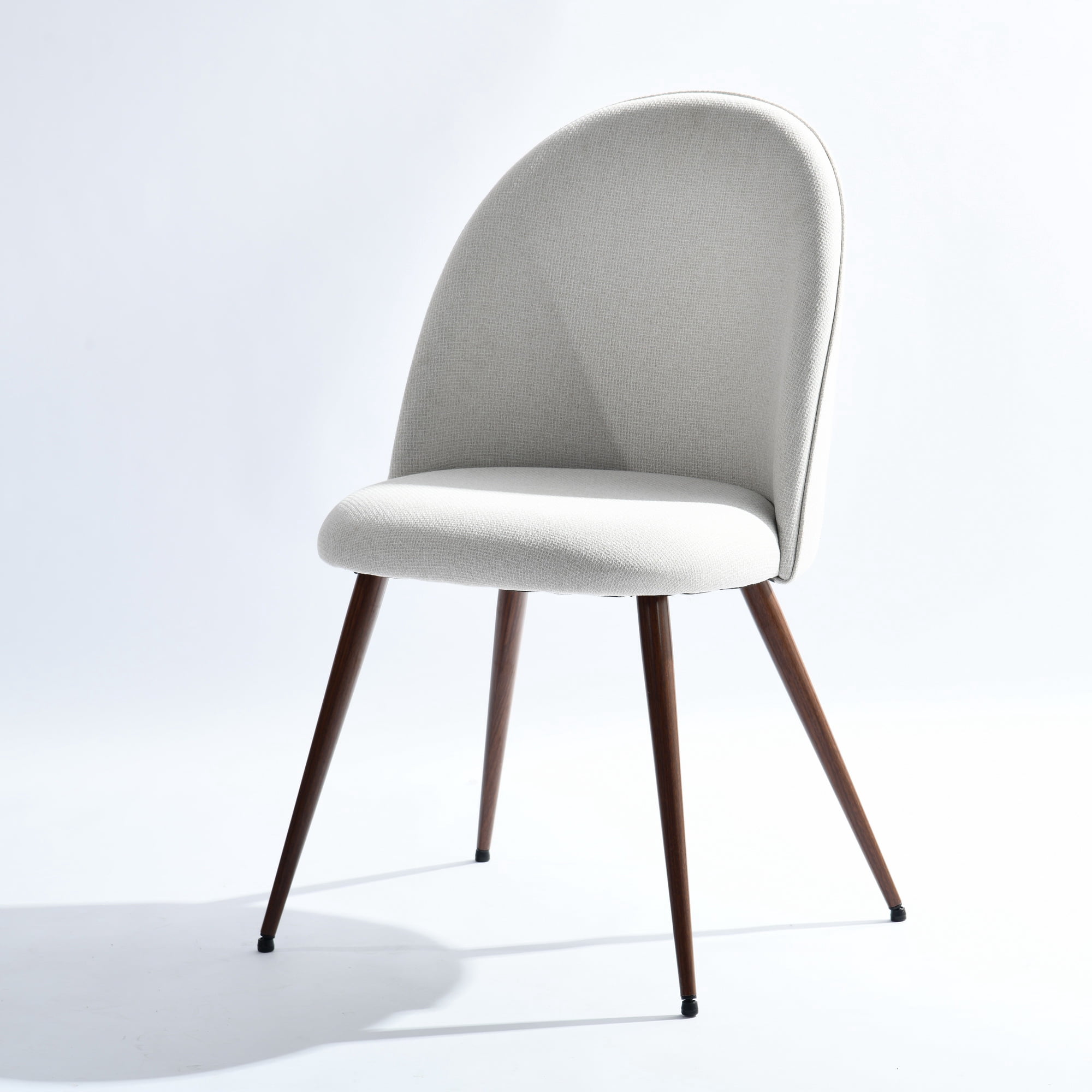 Homy Casa Lot de 2 chaises de salle à manger rembourrées à dossier haut, style moderne, beige