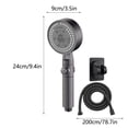 thumbnail image 3 of Shower Head With Handheld High Pressure 8 Spray Modes Body Coverage Powerful Rain Showerhead With 78in Long Hose And Adjustable Holders For Bathroom Upgrade, 3 of 8