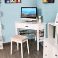 thumbnail image 4 of Costway Bureau d'Ordinateur Triangulaire Bureau d'Angle Table pour Portable avec Tiroir Étagères Rustique, 4 of 10