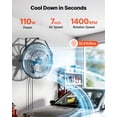 thumbnail image 2 of VEVOR Ventilateur Mural, Ventilateur Suspendu Mural de 20 Po avec Brume, Protection Homologuée IP44, 3 Vitesses, Longue Distance d'Écoulement, Angle de Rotation Réglable, Puissant pour l'Industrie, les Commerces, le Garage, l'Atelier, 2 of 9